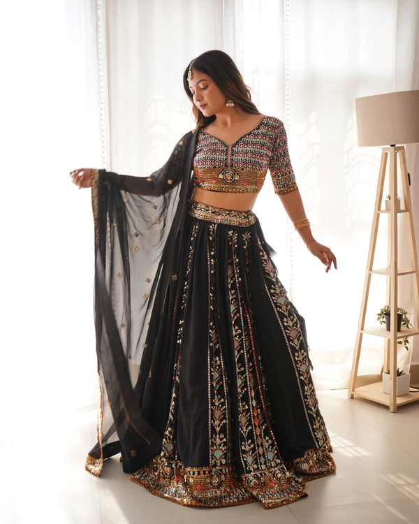 Premium Faux Georgette Lehenga Choli Set | Thread & Sequin Work