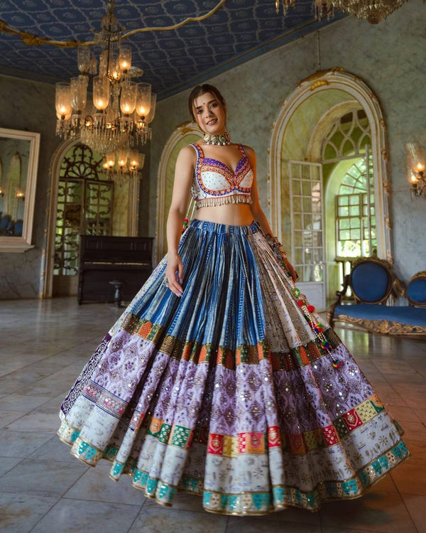 Designer Butter Silk Printed Lehenga Choli