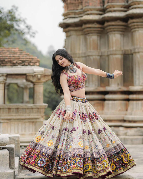 Festive Elegance | Real Mirror Work | Digital Print Delight | Chaniya Choli