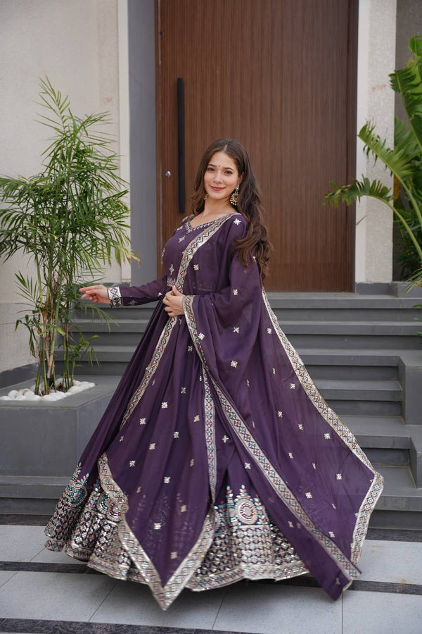 Glamorous Flair | Embroidery & Sequins | Designer Party Look | Gown