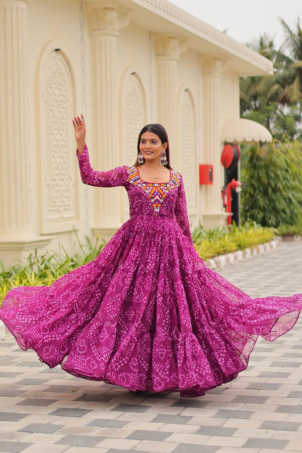Navratri Special Real Mirror Work Gown by Vitara fashion